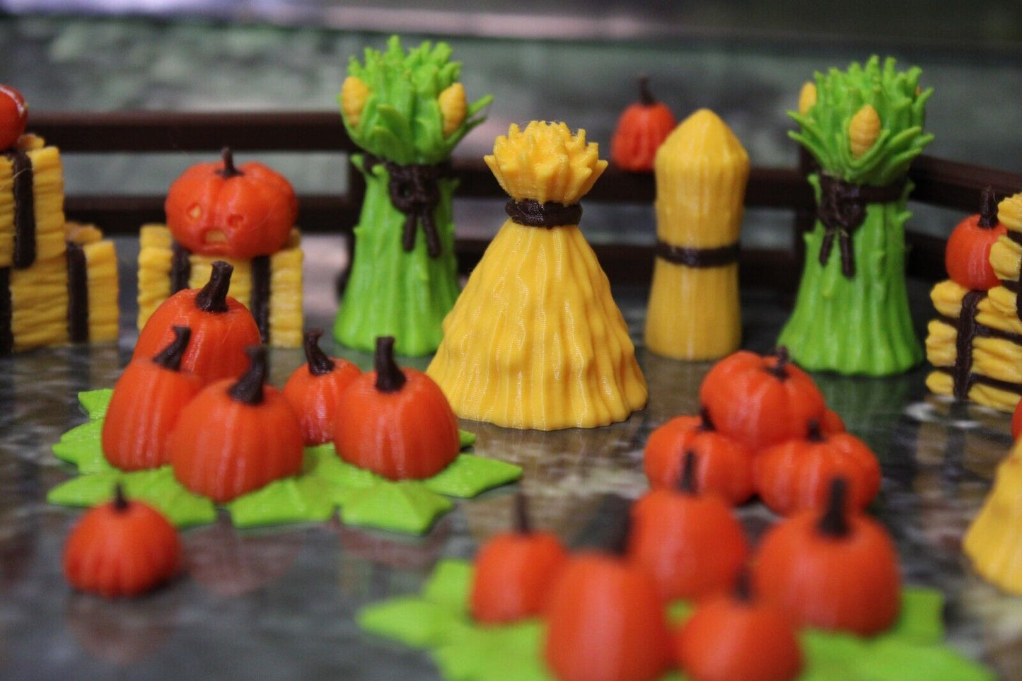 29pc Color Fall Jack o Lantern Pumpkin Farm Halloween Mini Miniature Terrain D&D