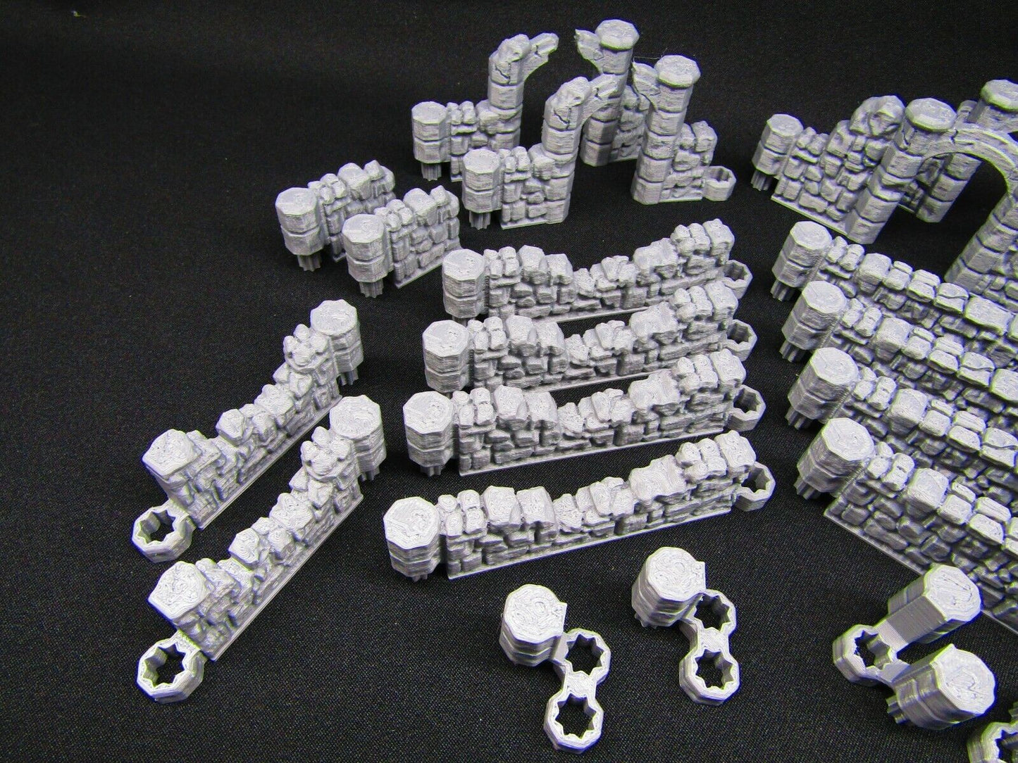 26pc DungeonSticks Ruined Stone Walls Map Building Tile Set Scenery Terrain