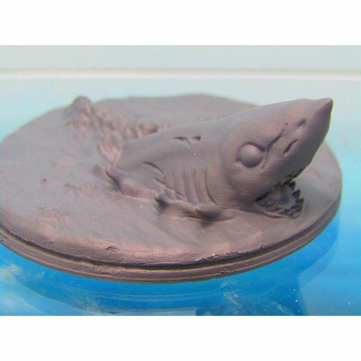 Shark Swimming + Surfacing Mini Miniature Scatter Terrain Scenery 3D Printed Mod