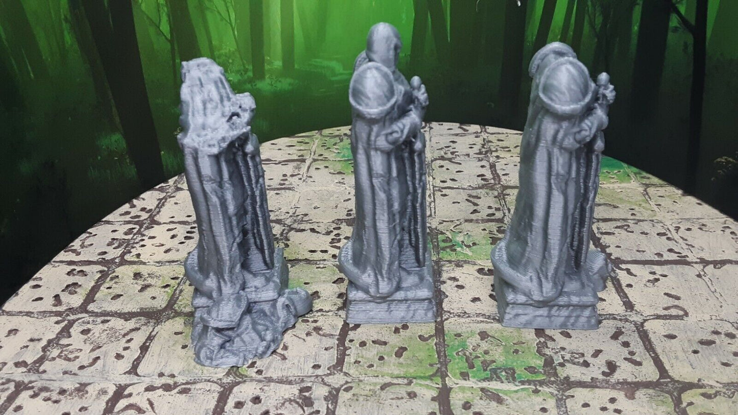 4 Piece Statue Ruins Scatter Terrain Scenery 28mm Dungeons & Dragons 3D Printed