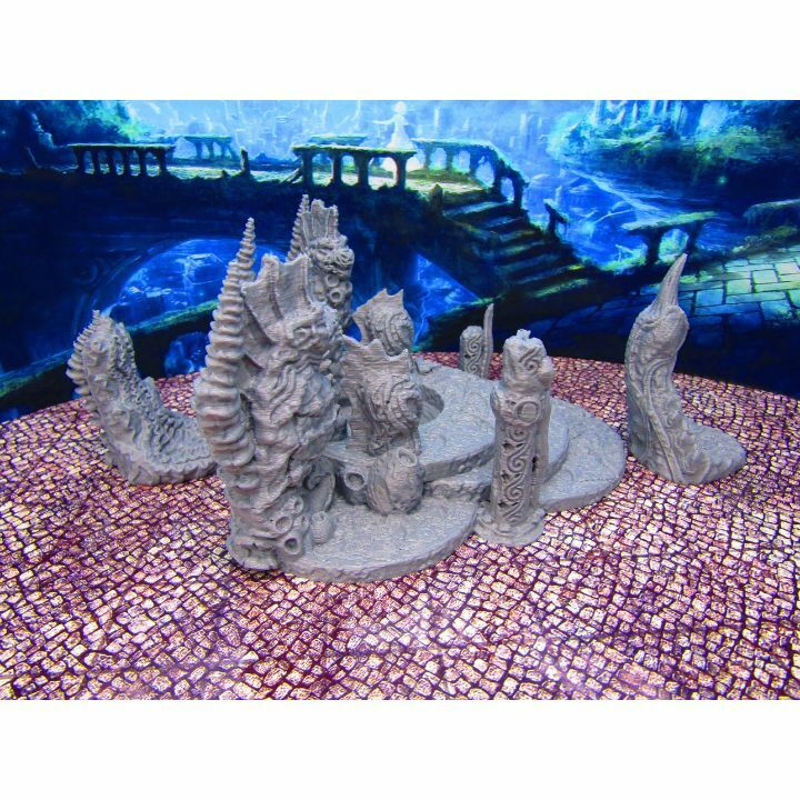 Merfolk Mermaid Deep Sea Royal Coral Throne Room Scenery Scatter Terrain Props