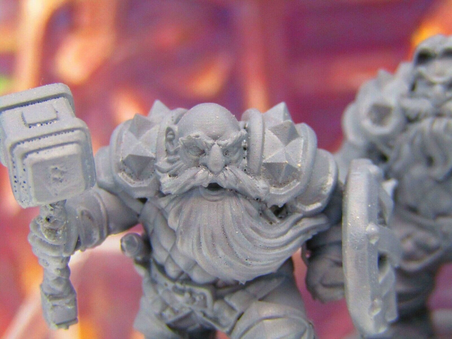 3pc Dwarf Fighter Soldiers w/ Hammers Mini Miniature Figure 3D Printed Model DnD