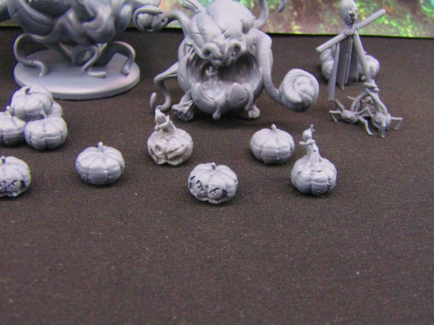 17pc Pumpkin Jack-O-Lanter and Pumpkins Bight Monsters Scatter Terrain Scenery