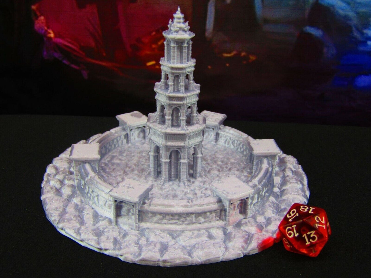 Town Square Courtyard Decorative Fountain Scatter Terrain Scenery Tabletop Game