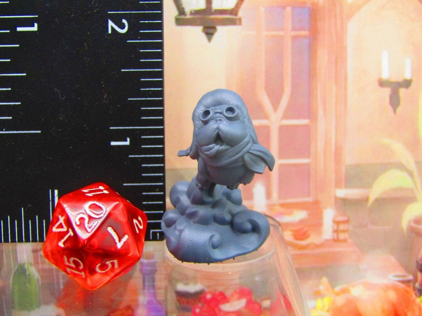 4pc Pug Dog Pack Companion Pet Familiar Set Mini Miniature Figure 3D Printed