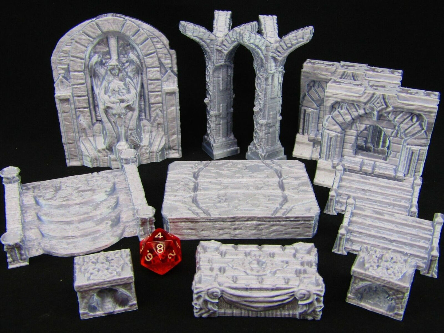 12pc Holy Altar & Religous Artifact Scatter Terrain Scenery 3D Printed Mini