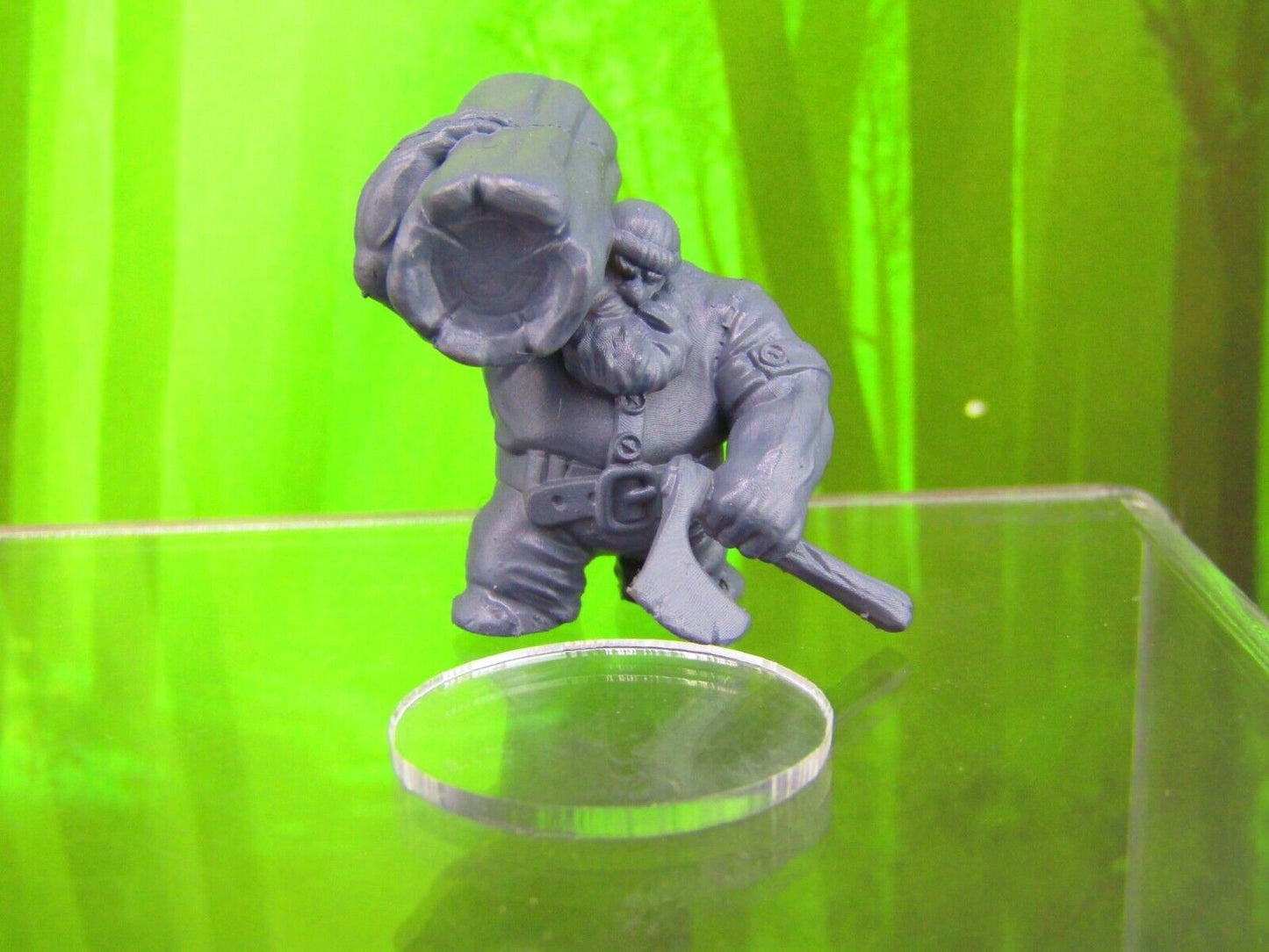 Dwarven Lumberjack Mini Miniature Figure 3D Printed Model 28/32mm Scale RPG
