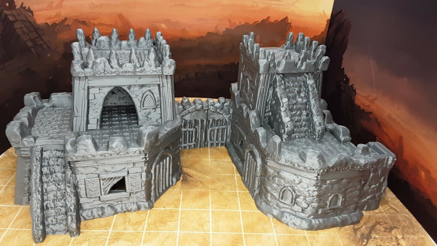 4 Room 3 Floor Fortress / Outpost Entrance Scenery Terrain Tabletop Fantasy D&D