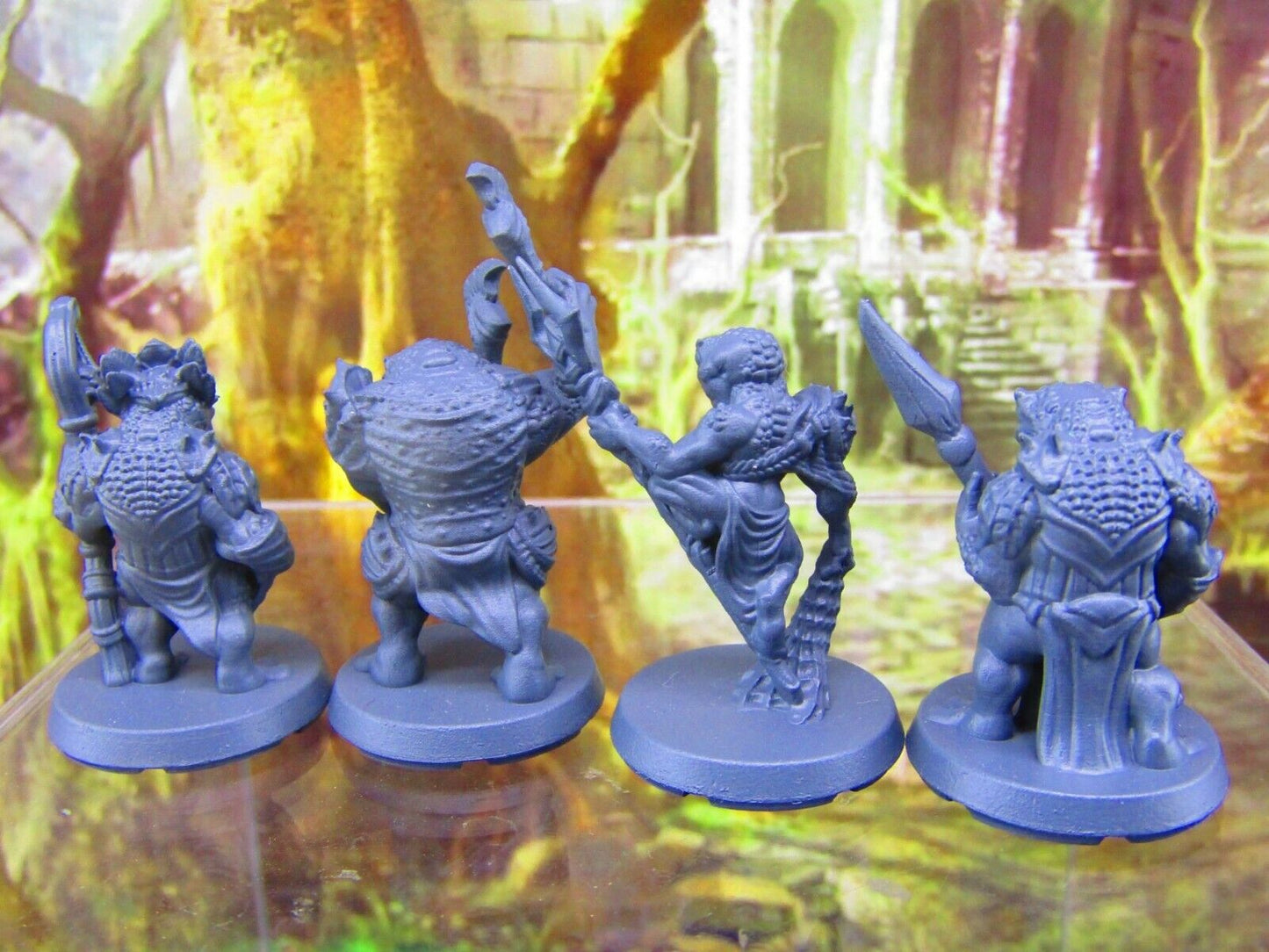 4pc Bullywug Frogman Party Mini Miniatures 3D Printed Resin Model Figure 28/32mm