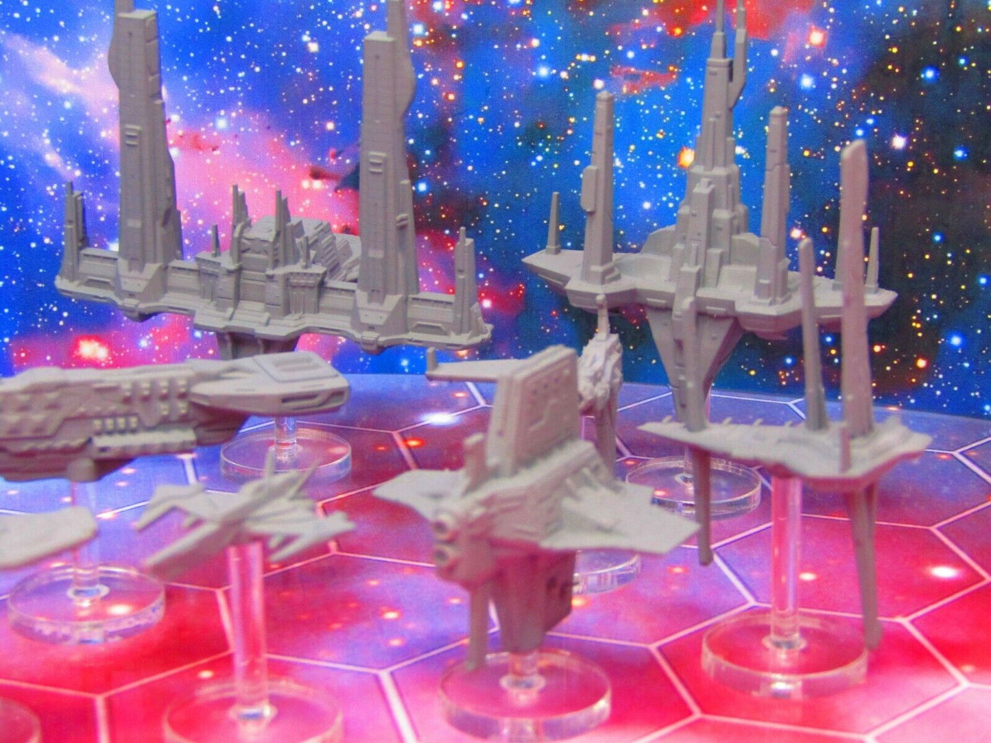 14pc Harmonium Alliance Military Space War Gaming Set w/ Flight Stands & Rods