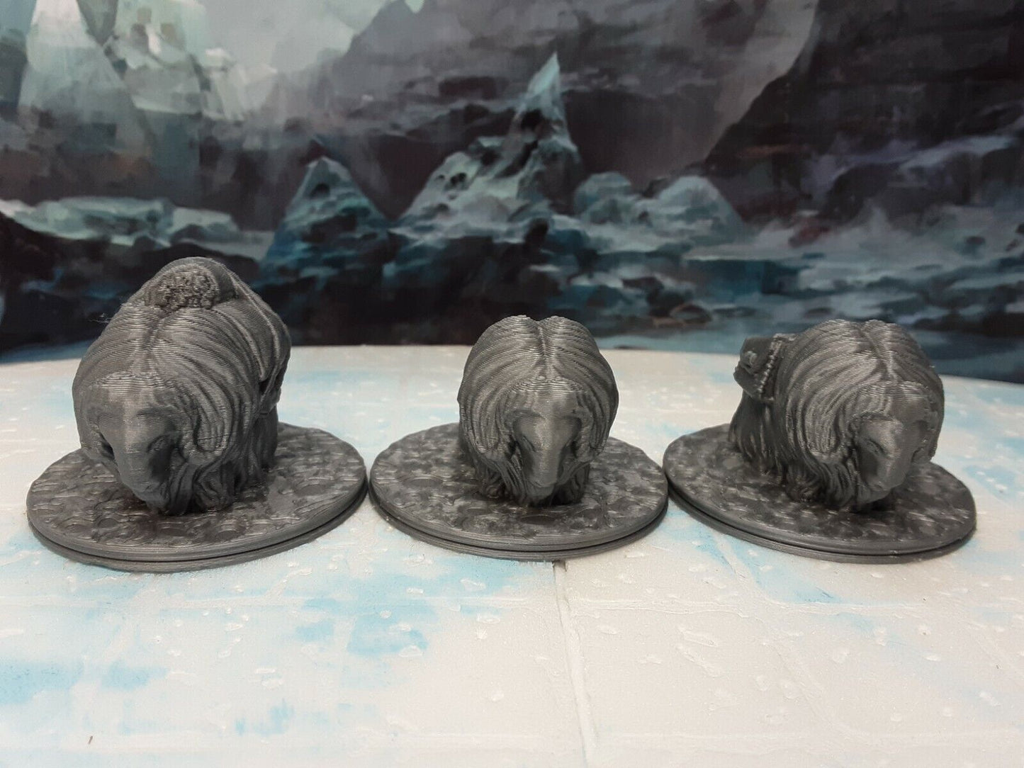 Pack Yacks Lot Miniature Mini Figure Tabletop Game Piece Dungeons & Dragons D&D