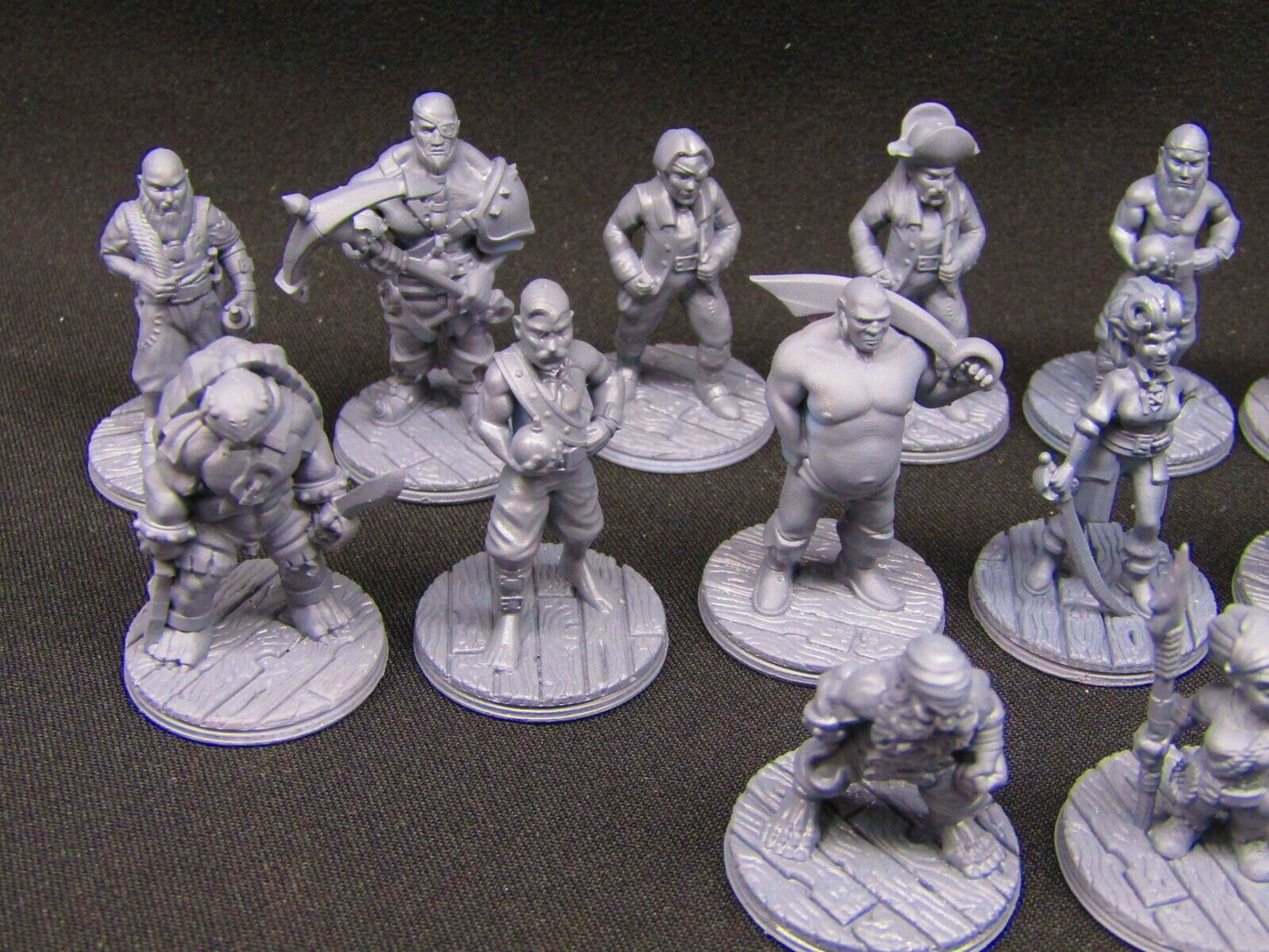 27pc Pirate Set Mini Miniature Figure 3D Printed Model 28/32mm Scale Fantasy RPG