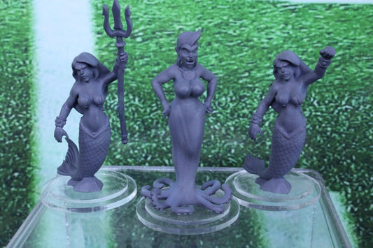 3pc Little Mermaid & Ursula Mini Miniature Player Blood Fantasy Football Bowl BB