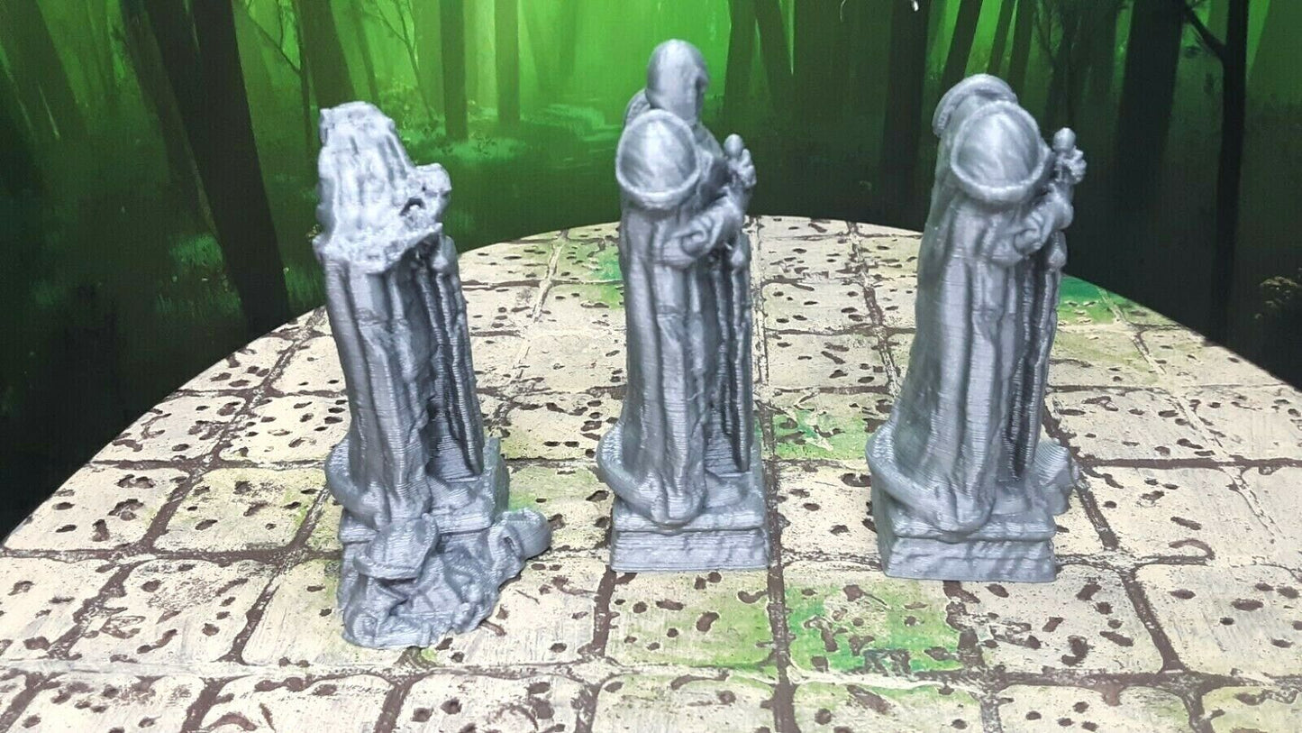 3 Piece Statue Ruins Scatter Terrain Scenery 28mm Dungeons & Dragons 3D Printed