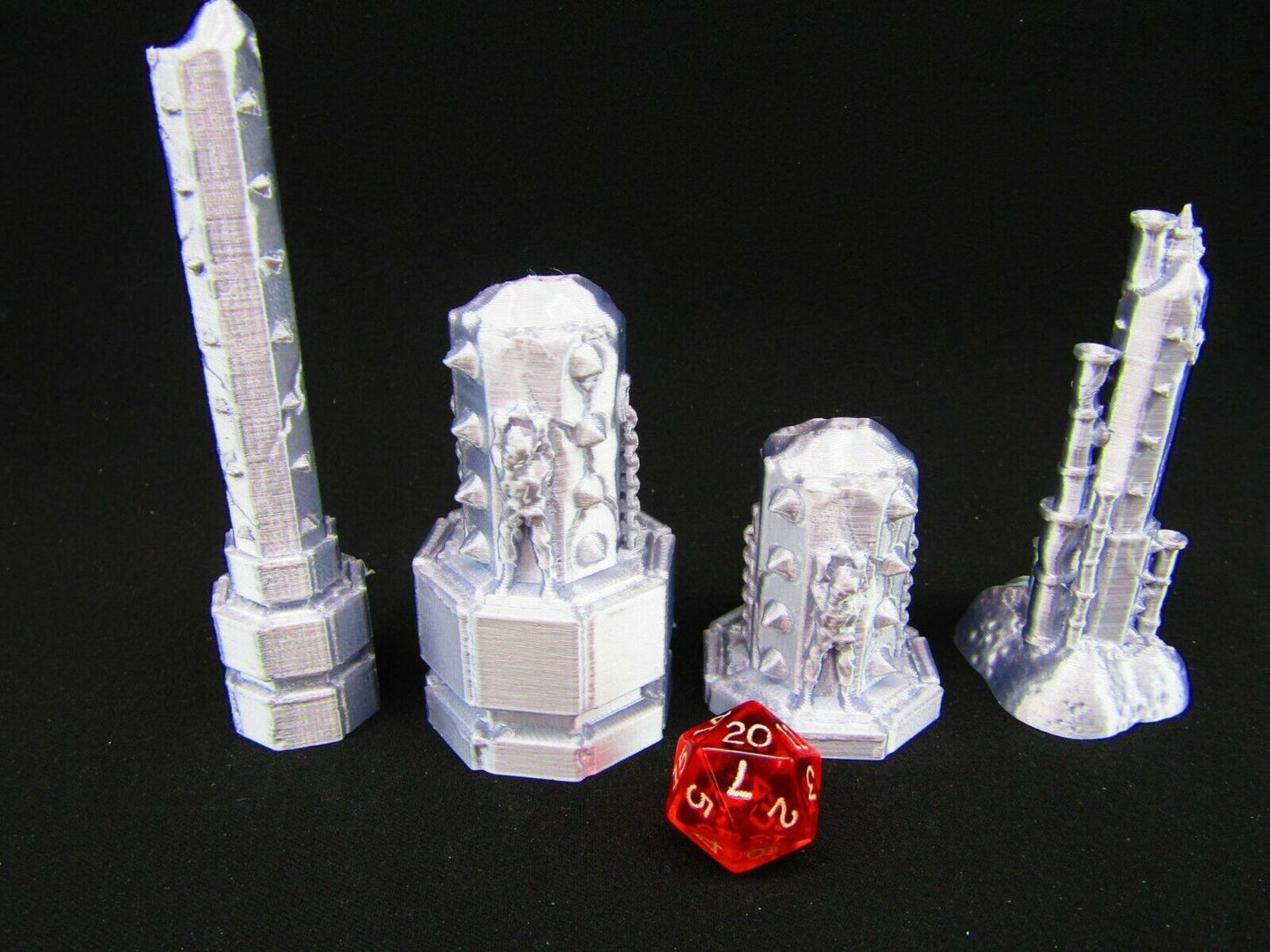 Torture Victims & Spiked Columns Set Scatter Terrain Scenery 3D Printed Mini