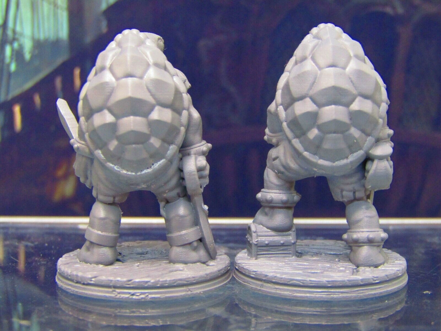 Tortle Pirate Pair Mini Miniature Figure 3D Printed Model 28/32mm Scale Fantasy