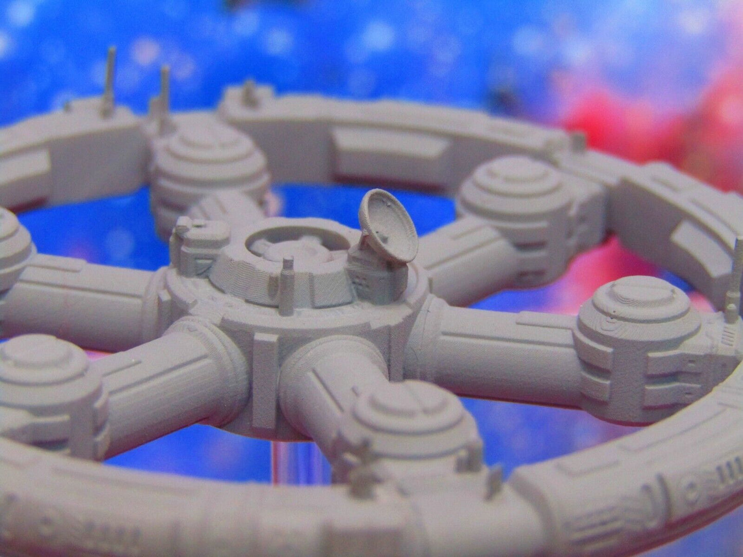 Circular Ringed Satellite Relay Station Port City Space Base Starfinder Fleet