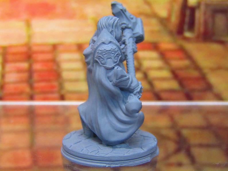 Paladin Knight w/ Hammer Holy Order of Ash Mini Miniature 3D Printed Model