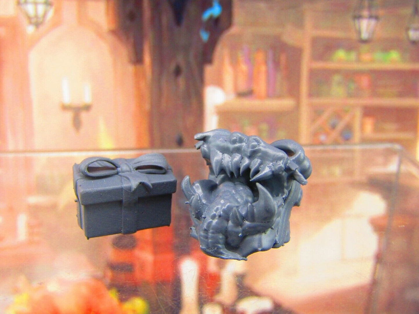2pc Mimic Loot Monster Gift Pair Mini Miniature Figure 3D Printed Model 28/32mm