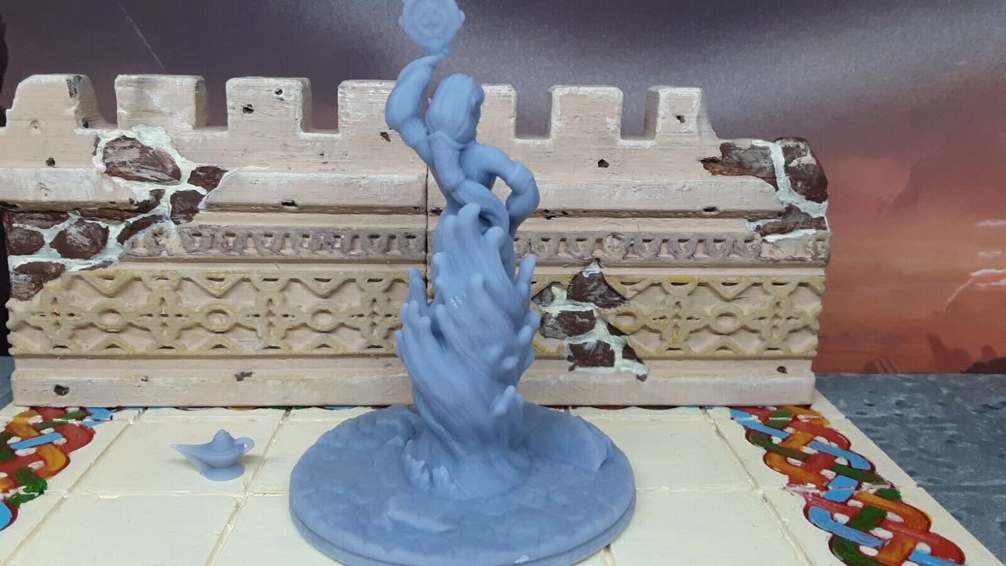 Water Genie Djinn W/ Lamp Mini Miniatures Figure Tabletop Game 3D Printed Resin