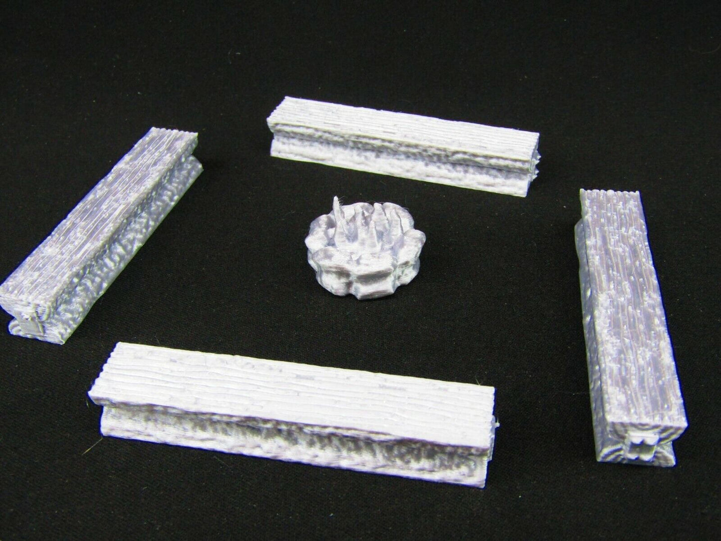 Fireside Benches & Campfire Scatter Terrain Scenery 3D Printed Mini Miniature