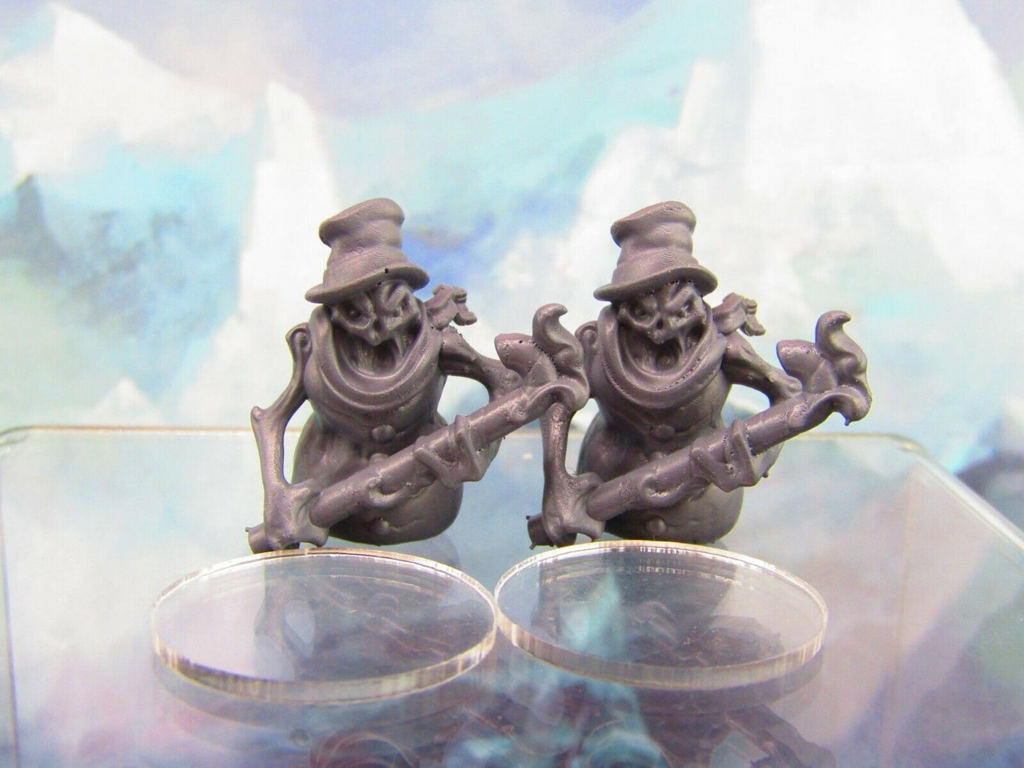 Evil Snowman Monster Pair Mini Miniature Figure 3D Printed Model 28/32mm Scale