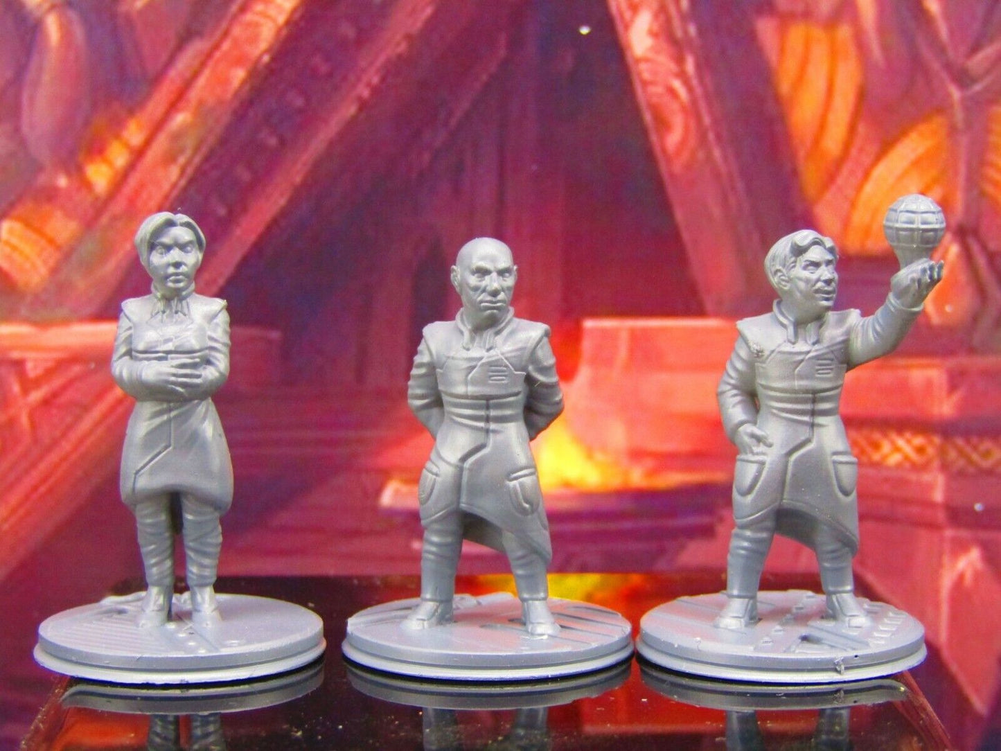 3pc Sci Fi Scientist Professor Set Mini Miniature Model Character Figure