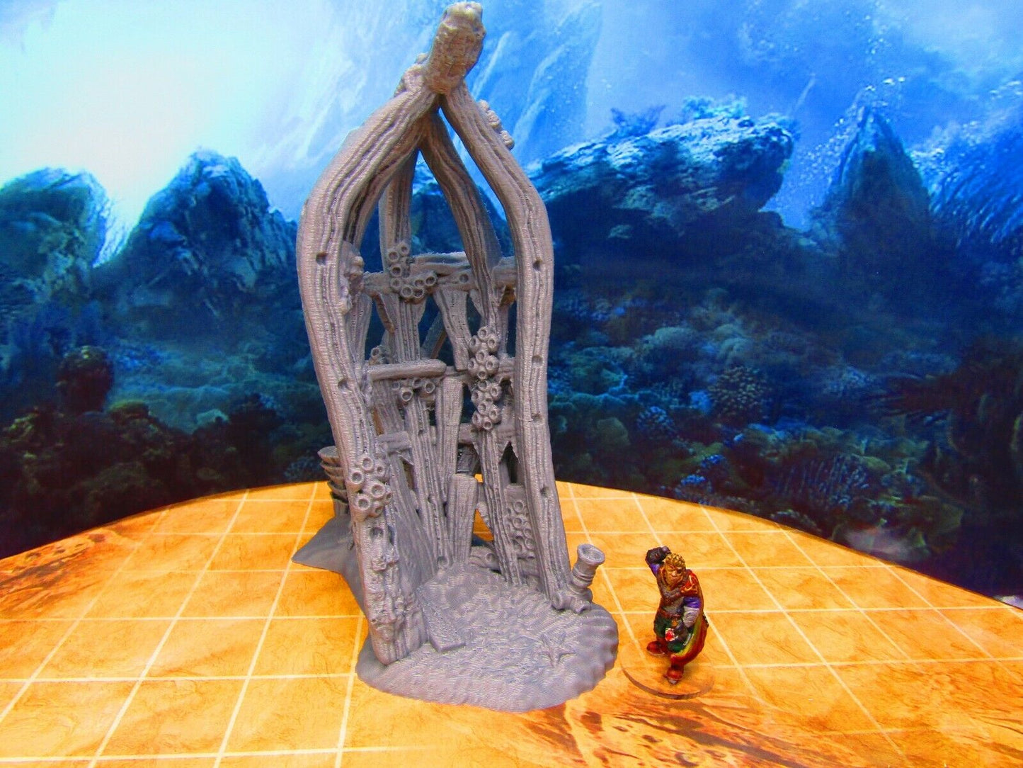 Underwater Sunken Ship Shipwreck 3D Printed Scatter Terrain Scenery