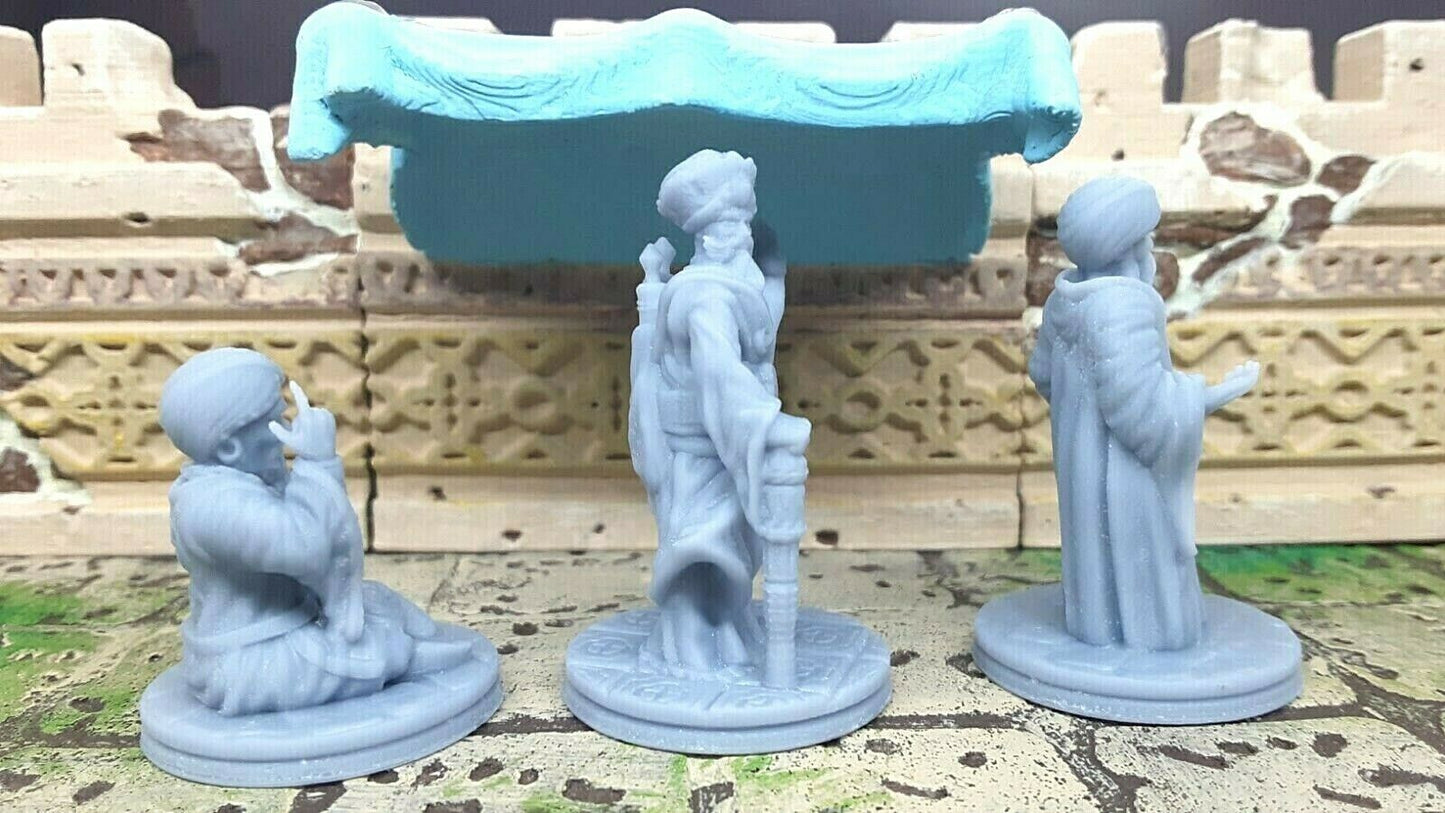3 Wise Old Men Desert Themed Mini Miniature Figure 28-32MM Resin 3D Printed