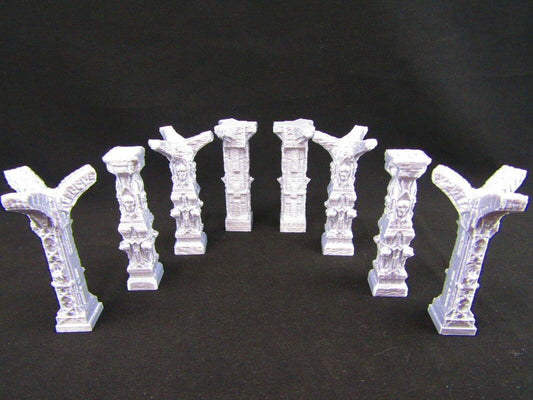 8 Piece Catacombs Columns Set Scatter Terrain Scenery 3D Printed Mini Miniature
