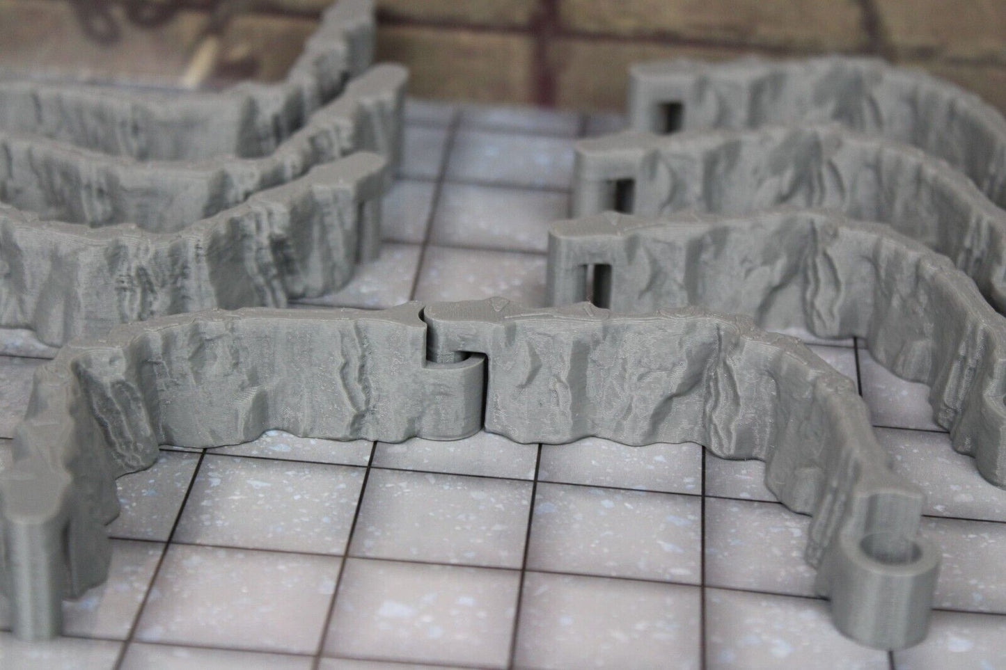 8pc Dry Cavern Dungeonsticks Corner Curves Walls Map Tile Set Scenery D&D