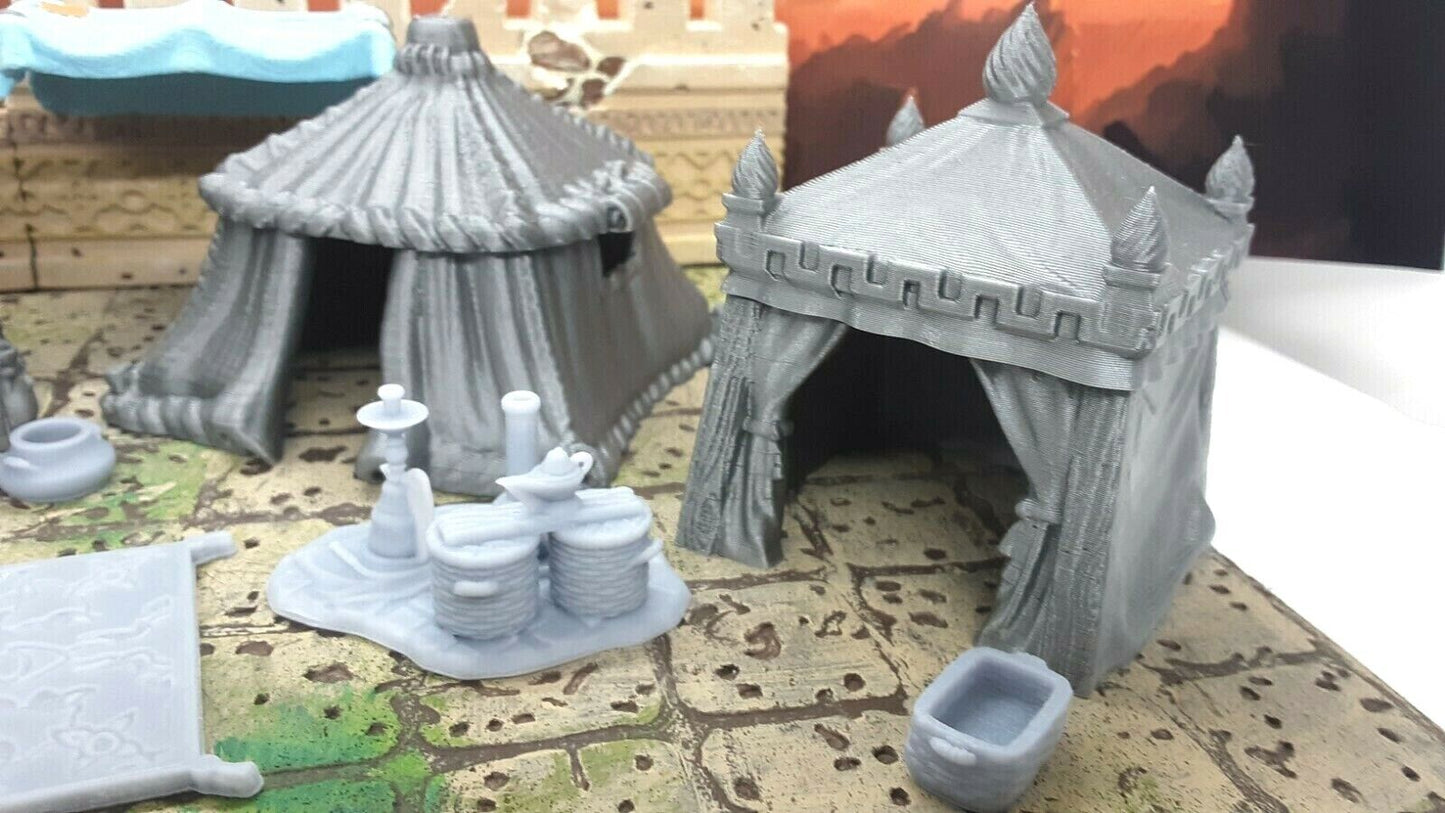 12 Piece Market Bazaar Set Scatter Terrain Tabletop Scenery Dungeons & Dragons