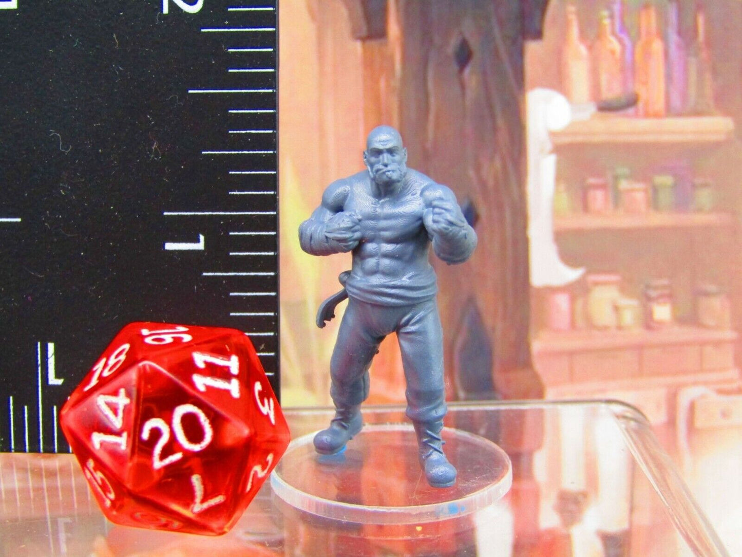 Human Boxer Bar Room Brawler A Mini Miniature Figure 3D Printed Model 28/32mm
