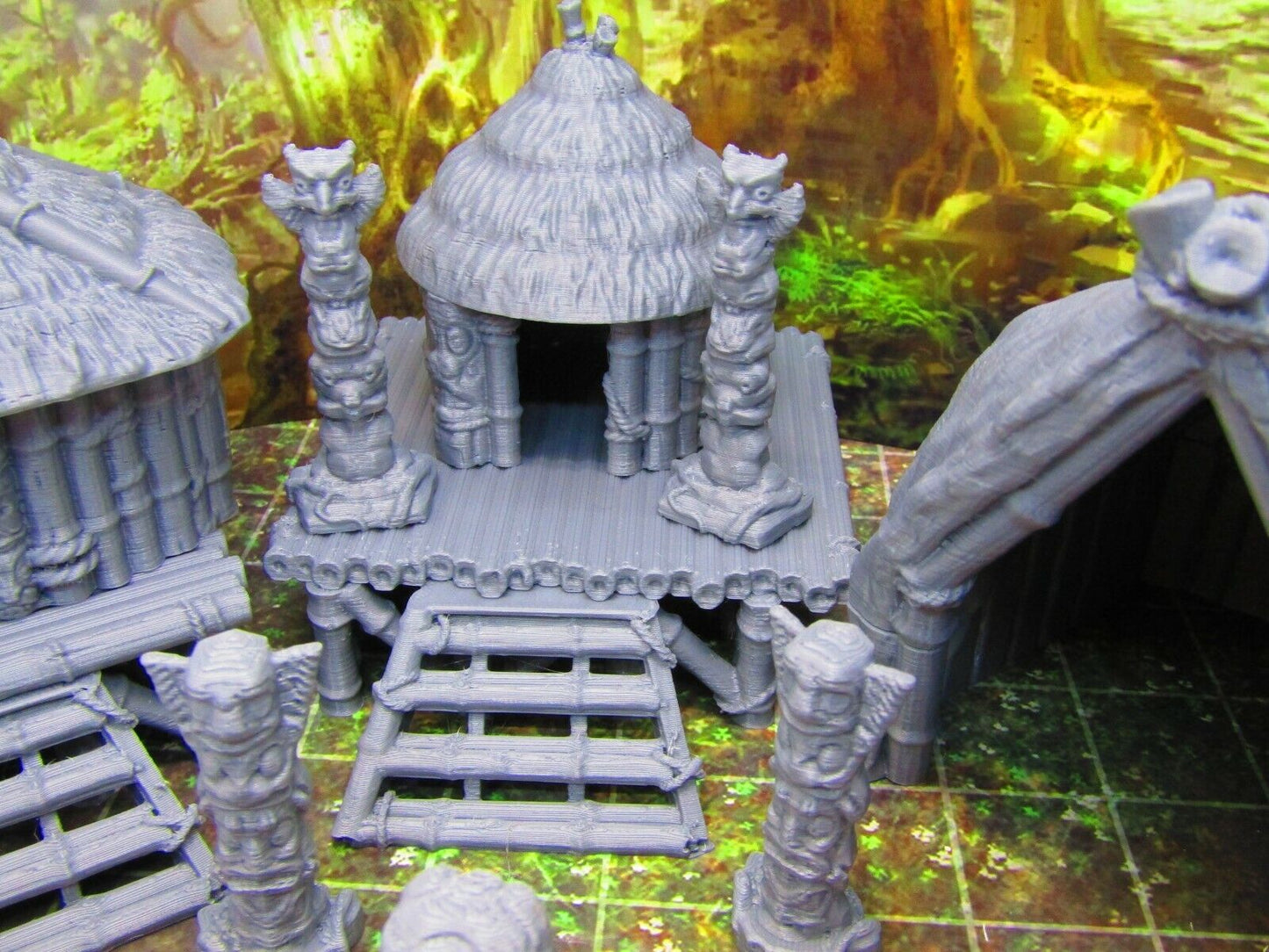 16pc Jungle Tribal Native Village Scatter Terrain Scenery 3D Printed Model