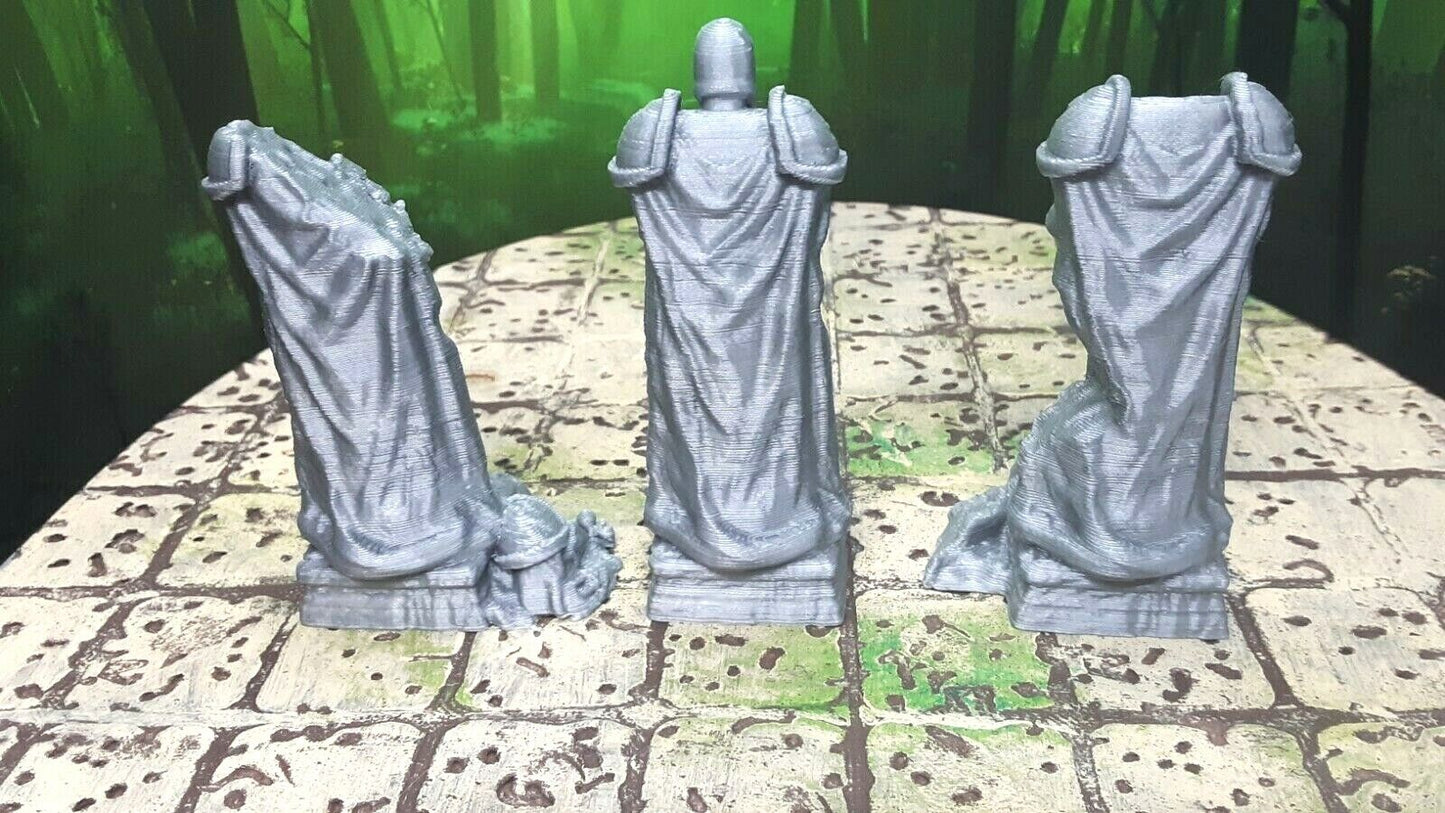 3 Piece Statue Ruins Scatter Terrain Scenery 28mm Dungeons & Dragons 3D Printed