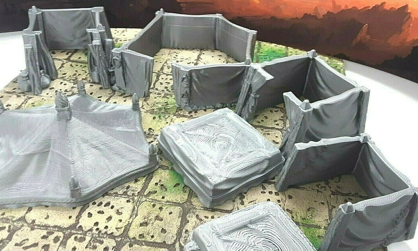 8 Piece Desert Tent Camp Set Scatter Terrain Tabletop Scenery Dungeons & Dragons