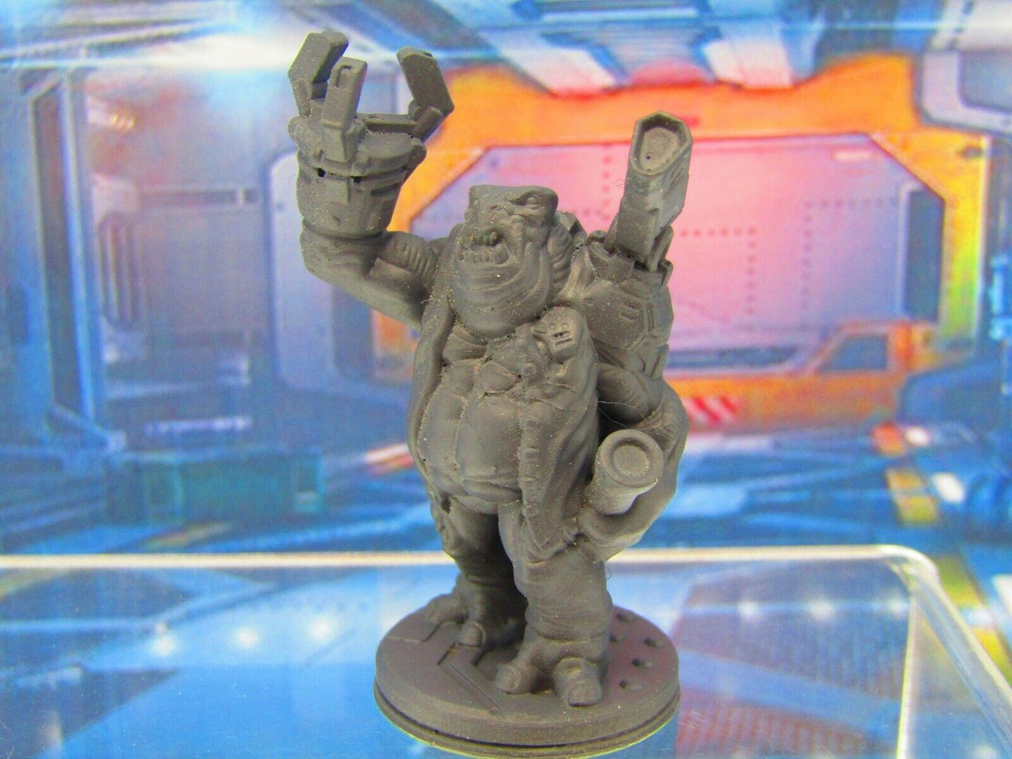 Alien Space Brute Basher Cyborg Muscleman Mini Miniature Figure 3D Printed Model