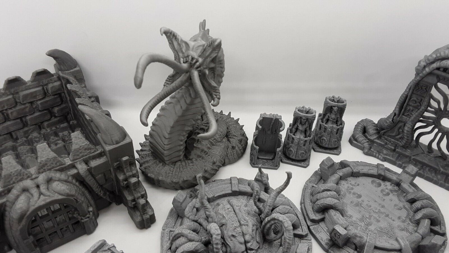 26 Piece Den of Alien Evil Mindflayer Encounter Scatter Terrain Set Scenery D&D