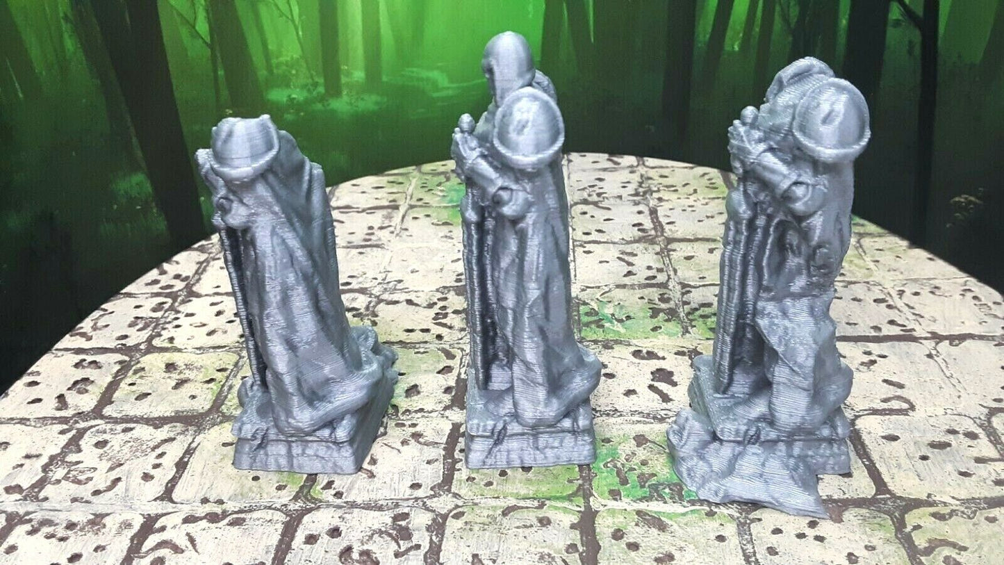3 Piece Statue Ruins Scatter Terrain Scenery 28mm Dungeons & Dragons 3D Printed