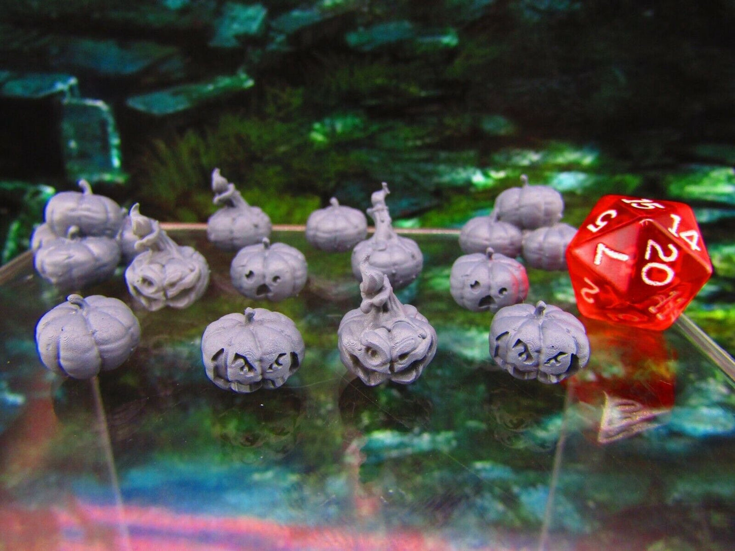 12pc Jack-o-Lanterns & Pumpkins Set Scatter Terrain Scenery Tabletop Gaming