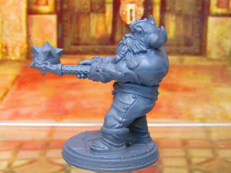 Doli The Smasher Berserker Dwarf Mini Miniatures 3D Printed Model 28/32mm Scale