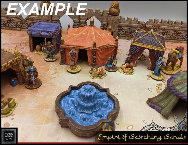 8 Piece Desert Tent Camp Set Scatter Terrain Tabletop Scenery Dungeons & Dragons