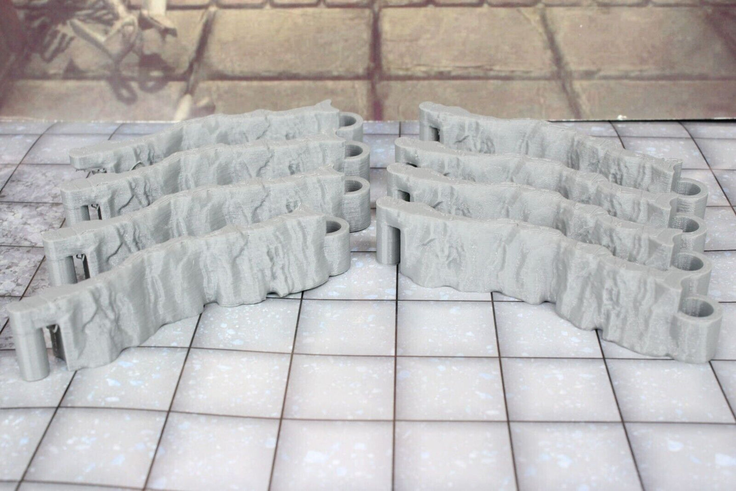 8pc Dry Cavern Dungeonsticks Contoured Straight Walls Map Tile Set Scenery D&D
