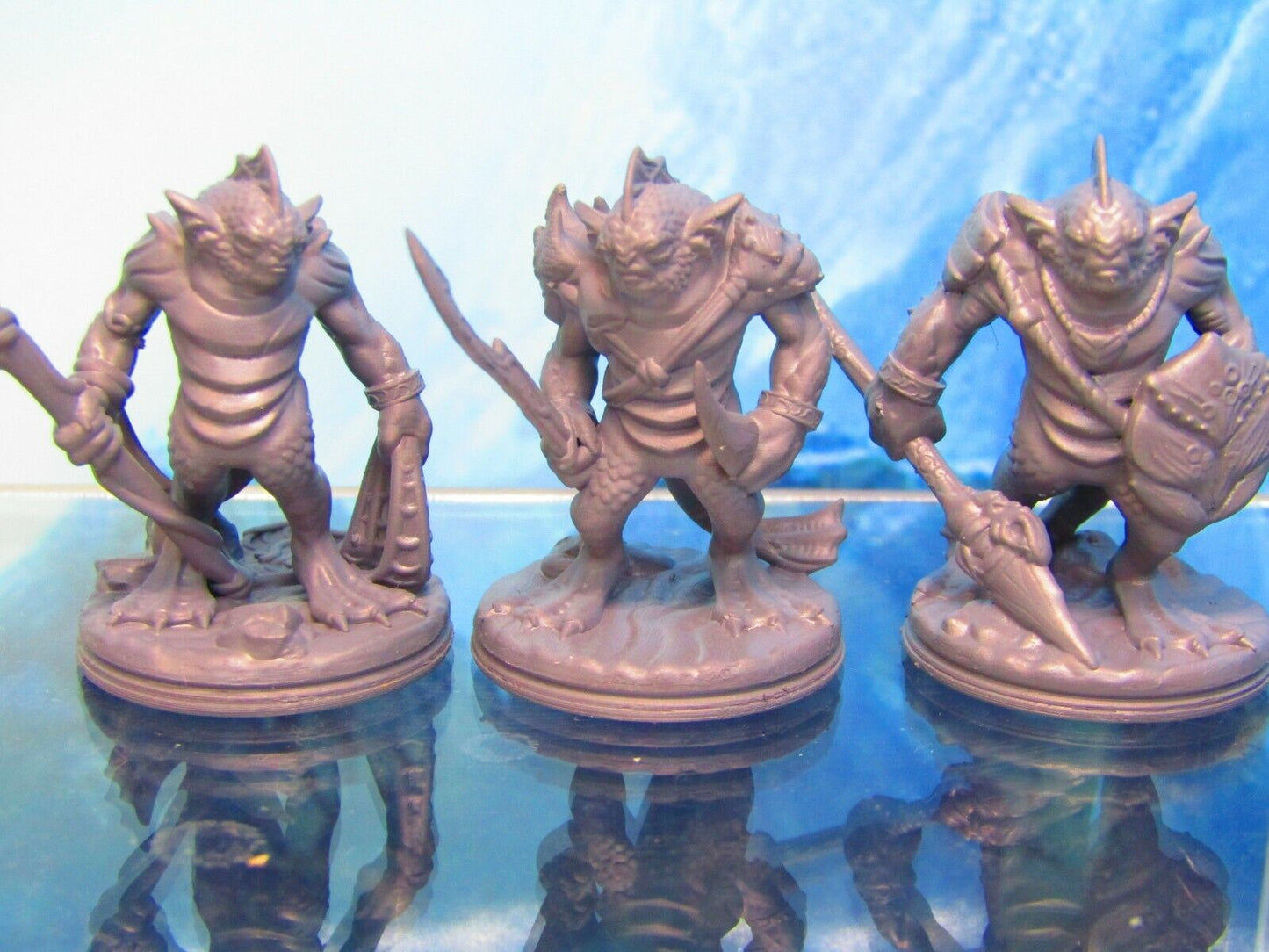 3pc Sea Devil Warrior Fighter Soldier Mini Miniature Figure 3D Printed Model