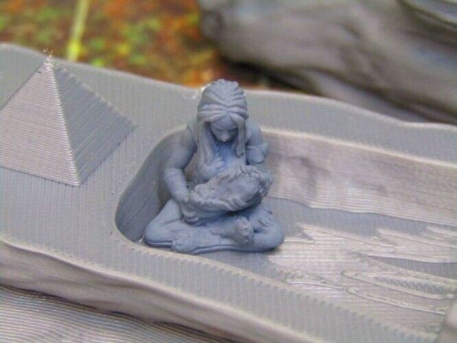 Prehistoric Tribal Family & Home Scatter Terrain Scenery 3D Print