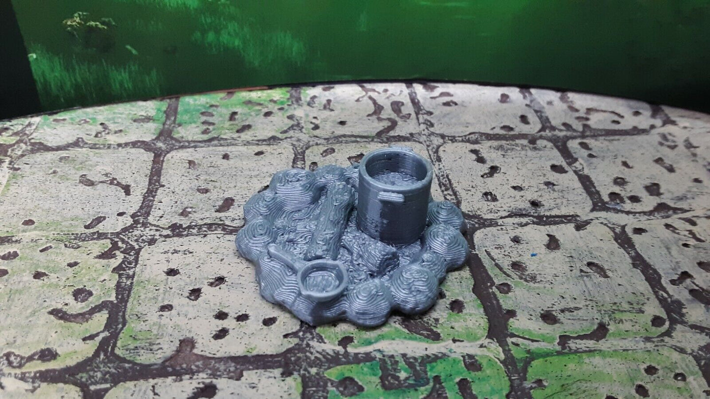 Adventurer's Camp w/ Tents, Campfire Scatter Terrain Dungeons & Dragons 28mm