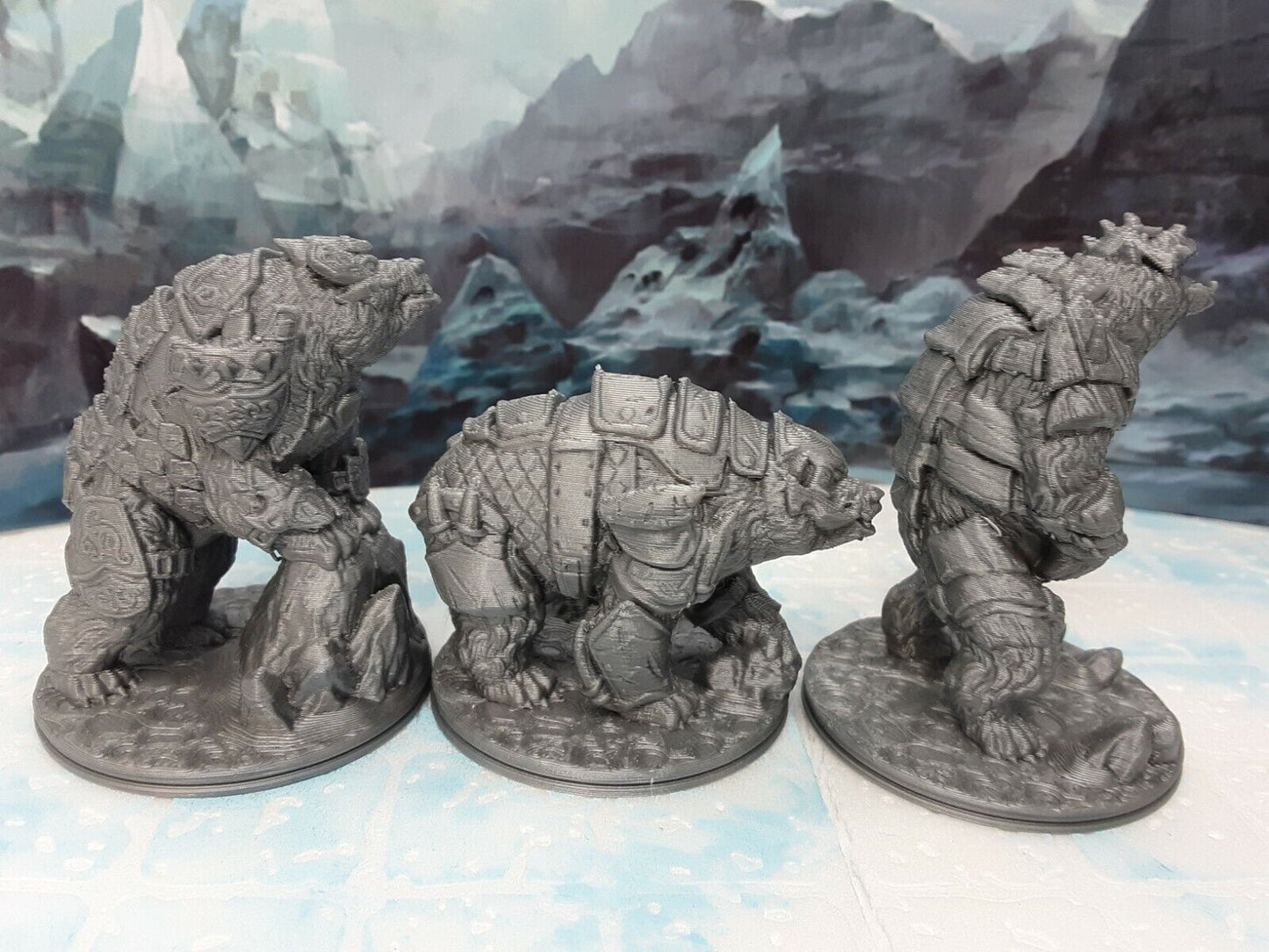Armored Bears Miniature Mini Figure Tabletop Game Piece Dungeons & Dragons D&D