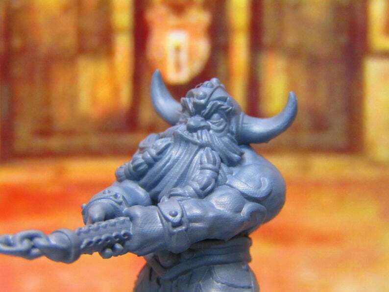Doli The Smasher Berserker Dwarf Mini Miniatures 3D Printed Model 28/32mm Scale