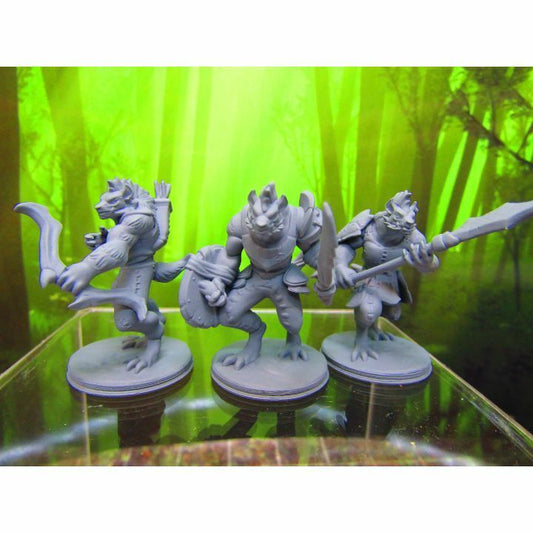 3pc Gnolls Set with Sword, Spear, Bow Mini Miniature 3D Printed Model 28/32mm