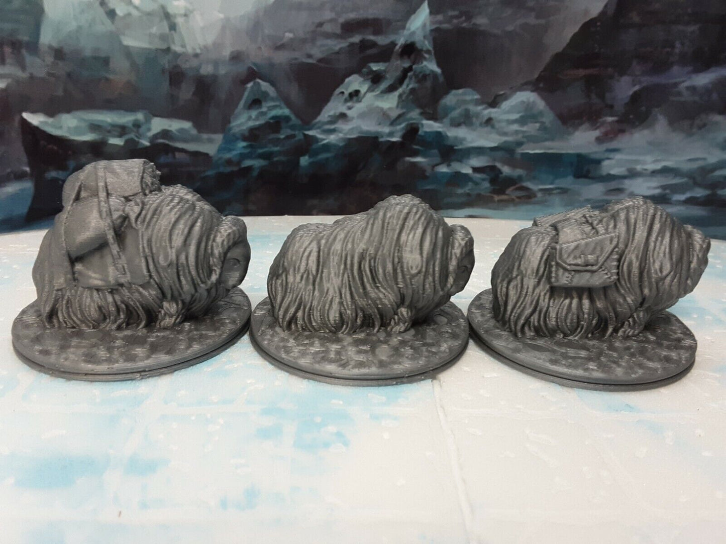 Pack Yacks Lot Miniature Mini Figure Tabletop Game Piece Dungeons & Dragons D&D